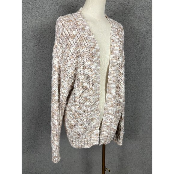 Hippie Rose Juniors' Open-Front Beige Long-Sleeve Oversize Cardigan Large NWT's - Picture 2 of 8